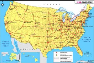 Usa Road Map World Map With Countries