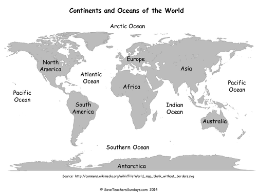 Map of World Oceans