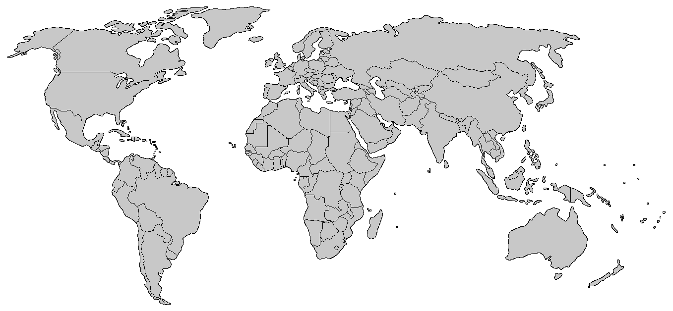Outline Map Of The World With Countries Printable