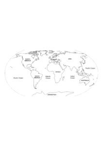 Outline Map Of The World Printable pdf | World Map With Countries