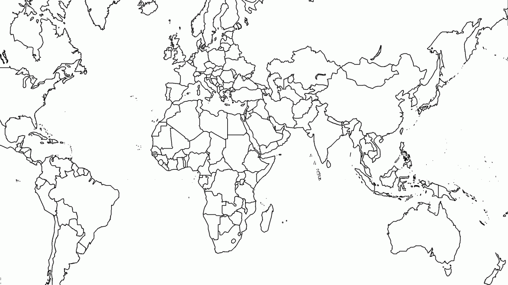5 Free Printable Blank World Map With Countries Outline In Pdf