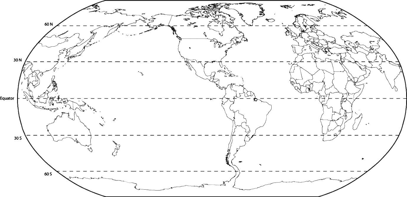 Blank Printable World Map with Latitude and Longitude