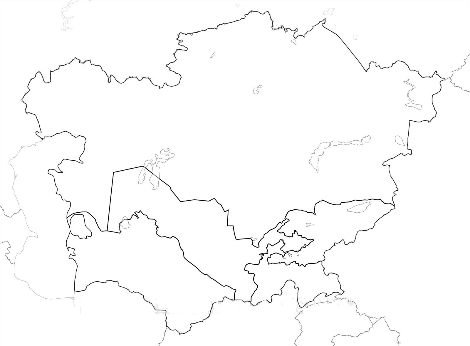 Central Asia Blank Map