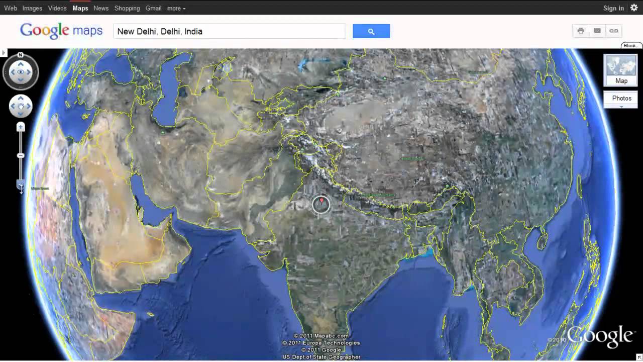 Google world map satellite