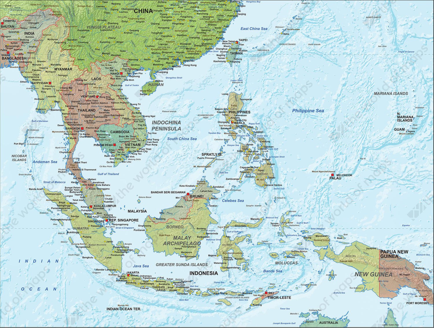 Southeast Asia Map Countries