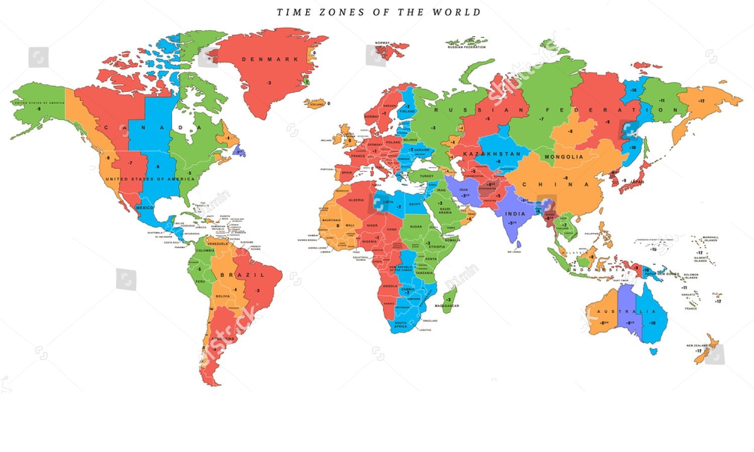 Printable World Time Zone Map,World Time Zone Map PDF