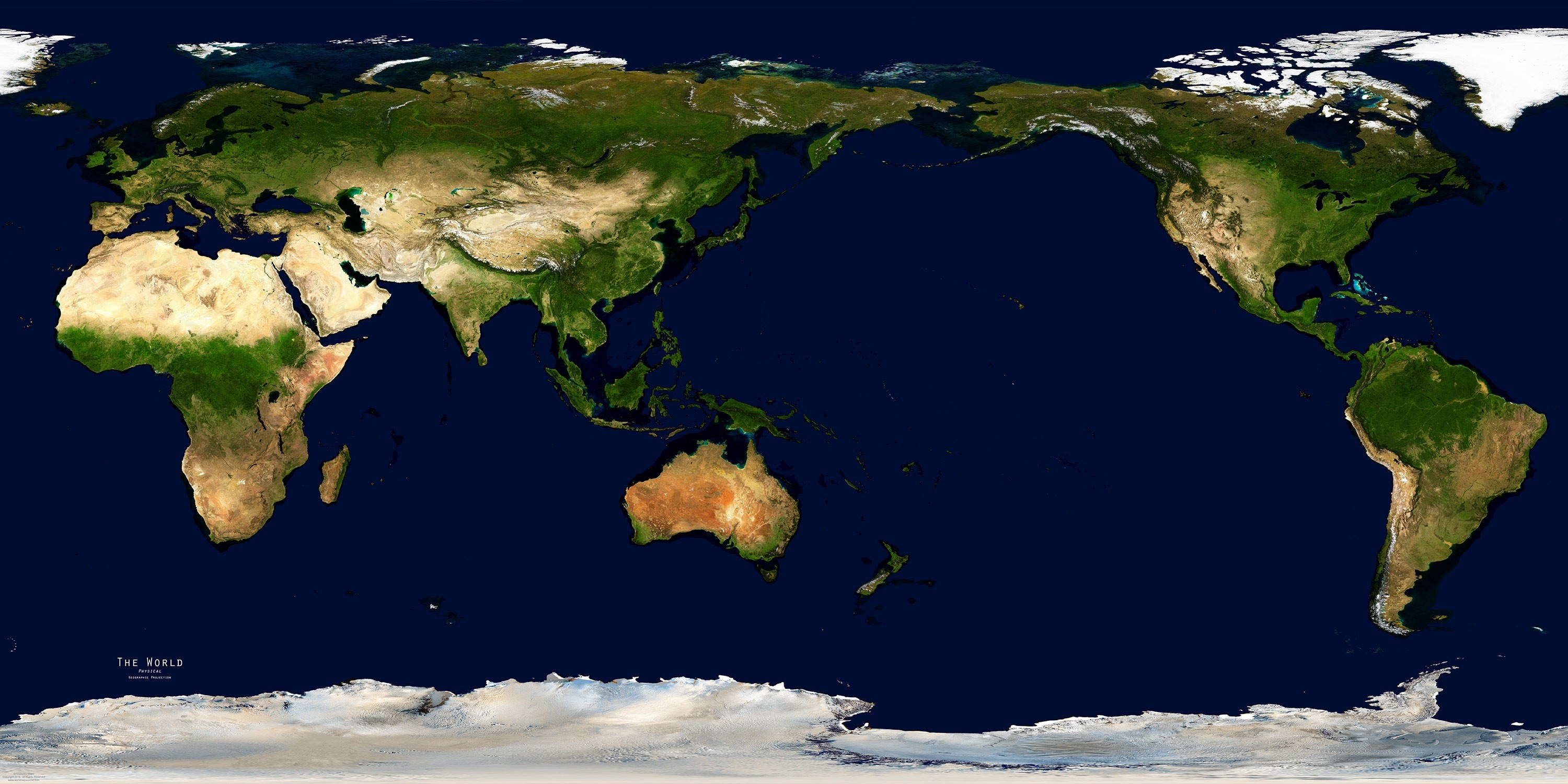 Satellite World Map with Countries