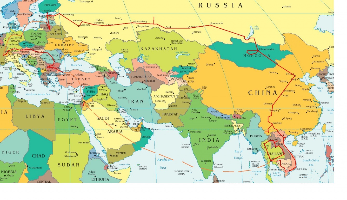 4 Free Printable Full color Blank And Labelled Asia And Europe Maps 4 Free Printable Full color Blank And Labelled Asia And Europe Maps