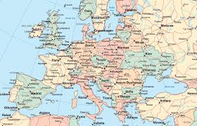 Large Map of Europe with Cities and Towns