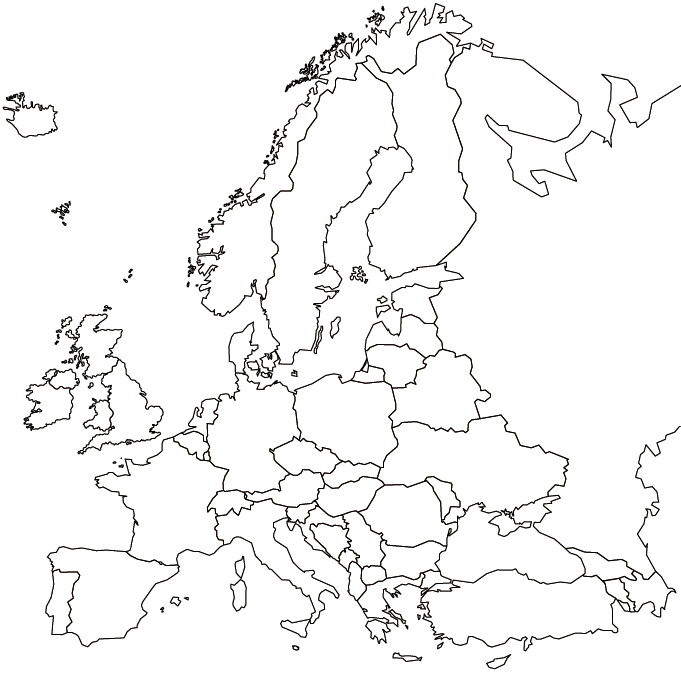 Political Map of Europe Outline