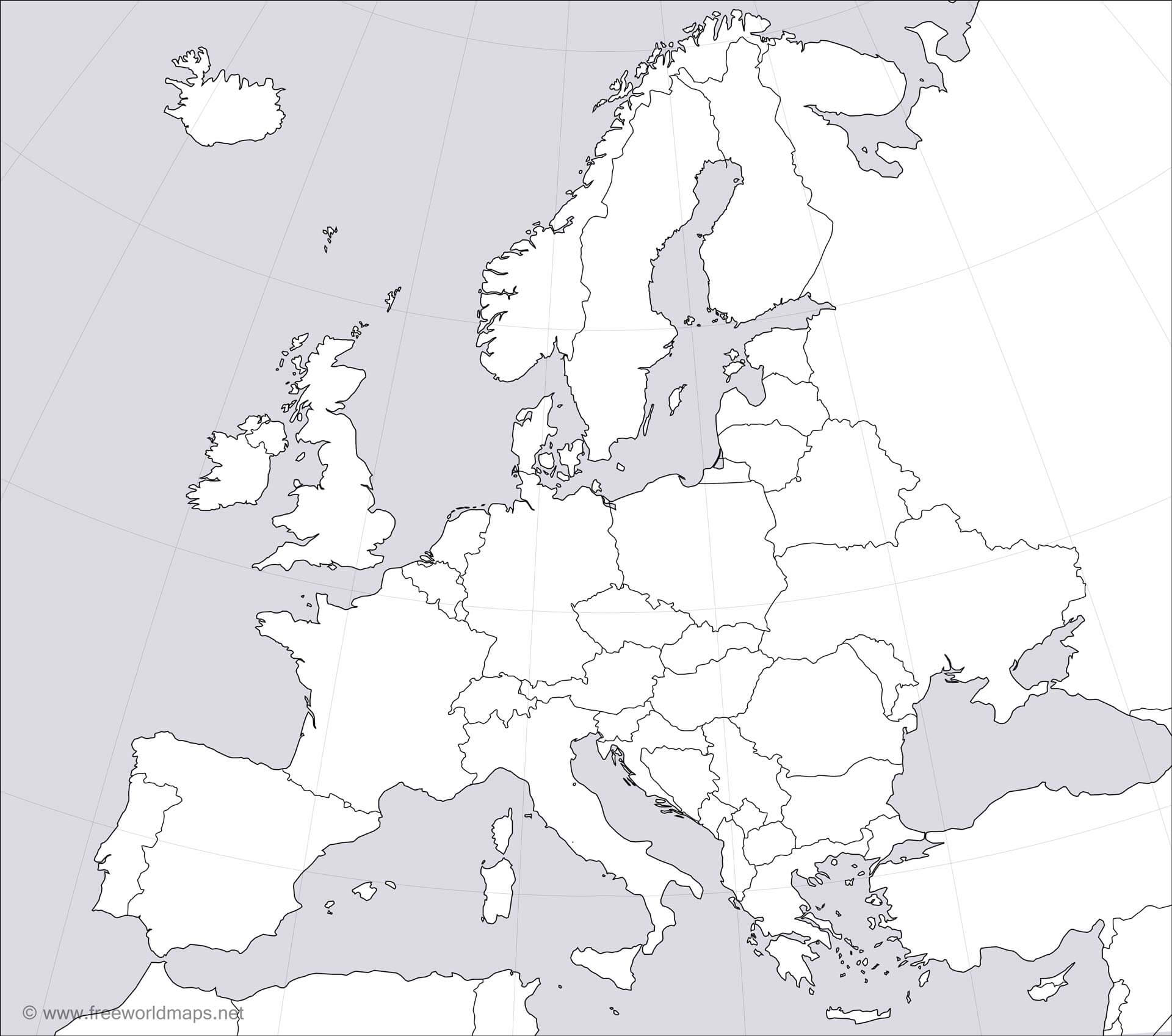 Blank Map of Europe in HD PDF