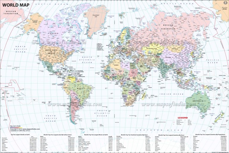 5 Large Printable World Map PDF - Free Download