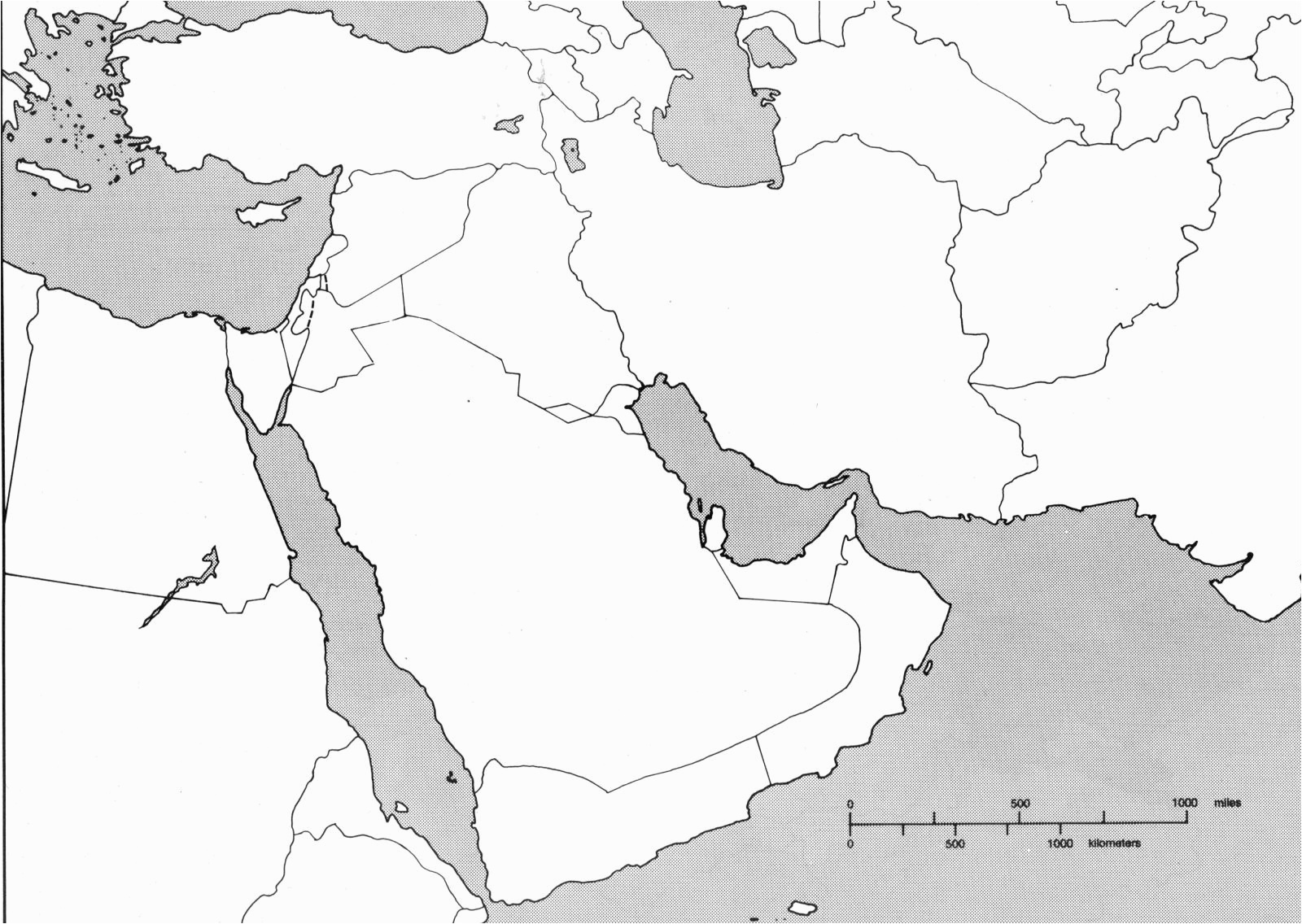 Southwest Asia Map Blank