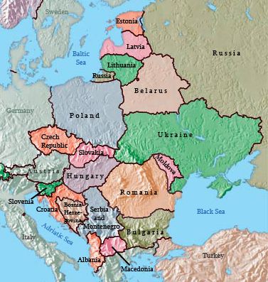 Eastern Europe Countries Map