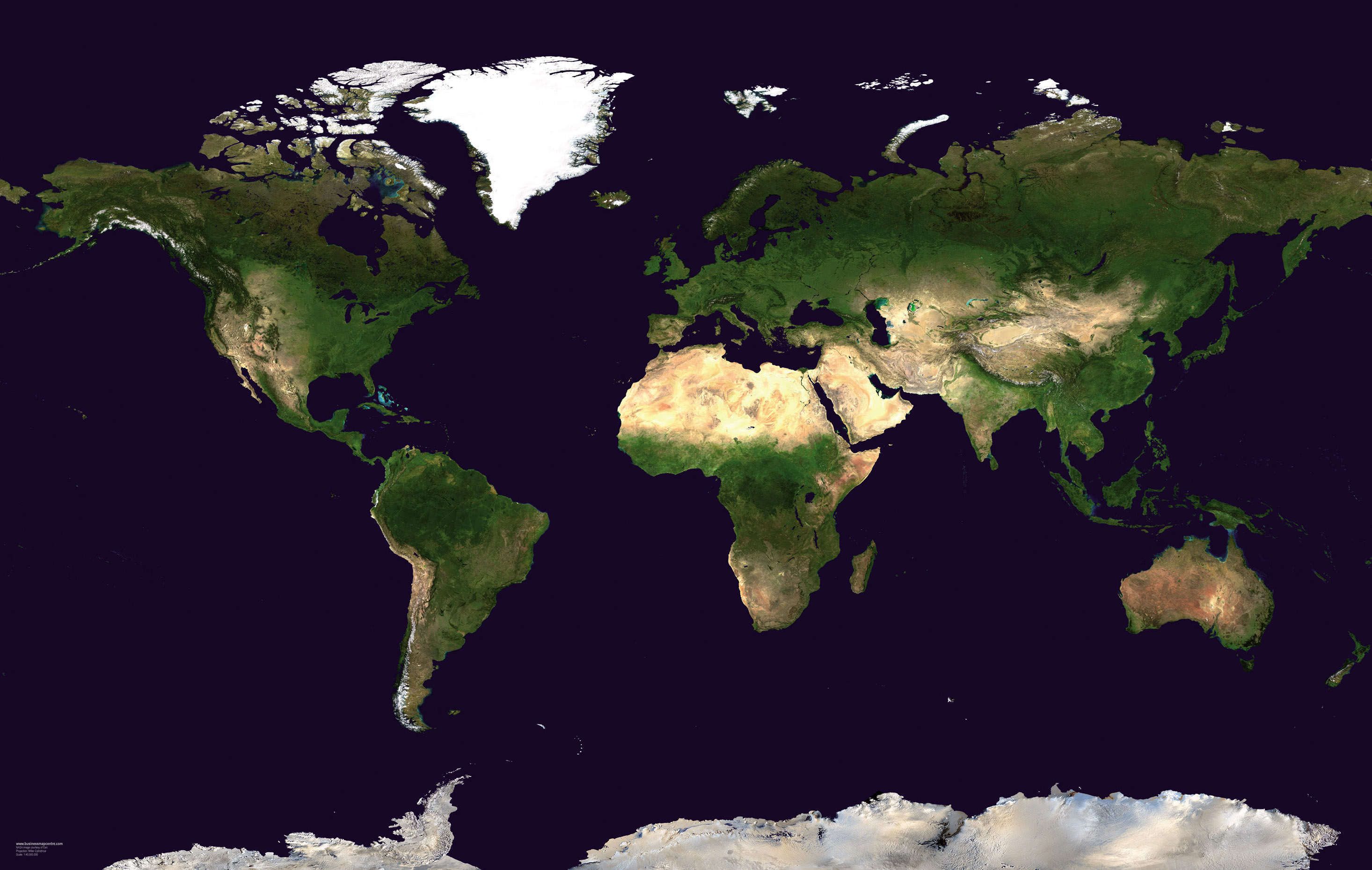 World Map Satelite View