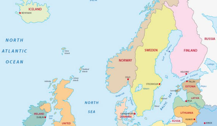 Map of Northern Europe Countries