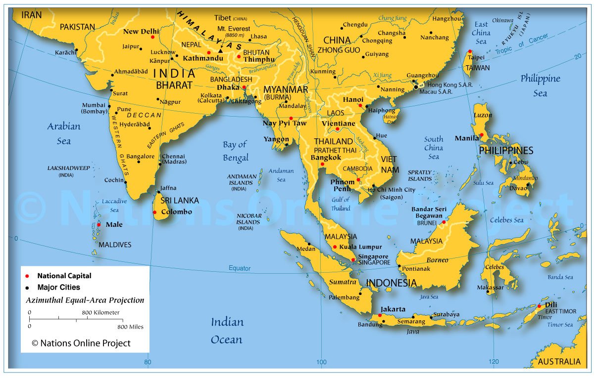 Central and East Asia Map Labeled