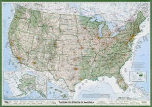 Detailed Geographical Map of USA