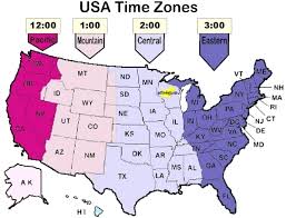 Map of USA Time Zones and States