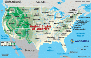 Political Map of USA with Major Cities