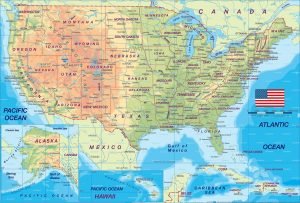 Printable Map of USA with Major Cities
