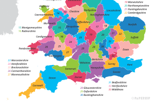 Printable Map of UK Counties