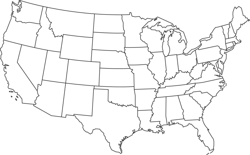 Blank Map of America