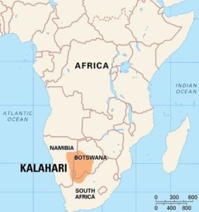 Map of Kalahari Desert 