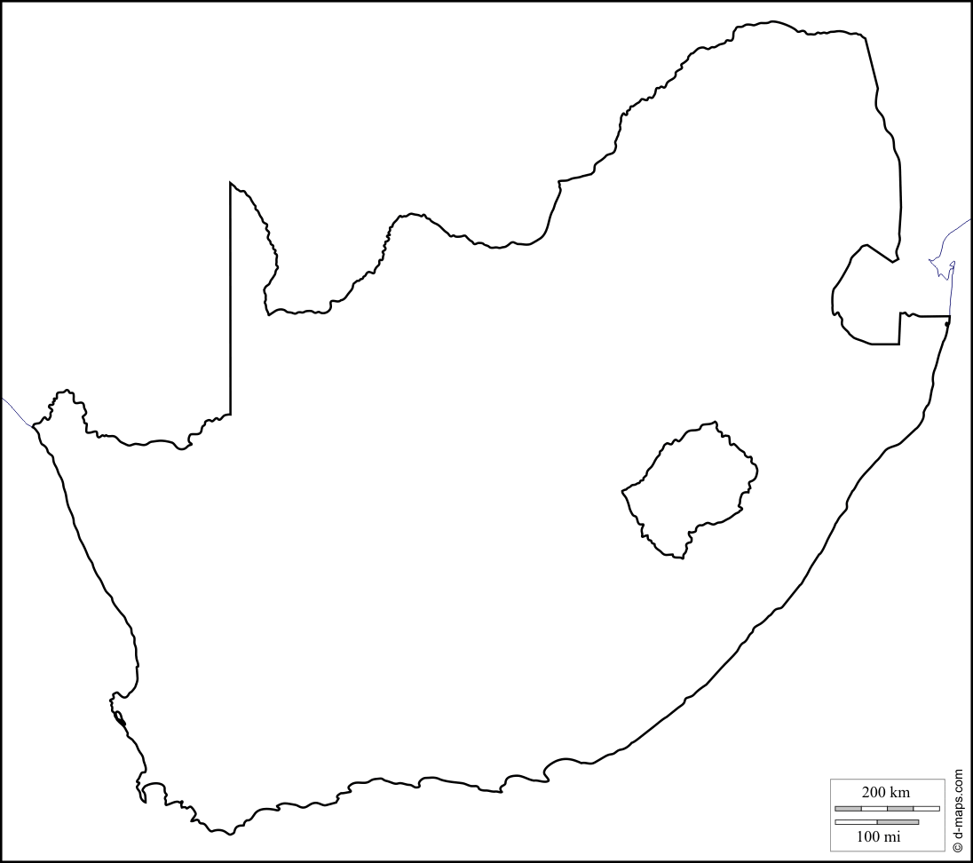 Blank Map of South Africa