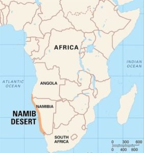 Printable Map of Namib Desert 