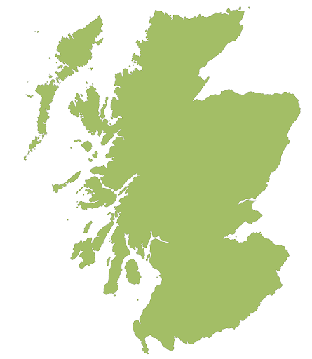 Blank Map of Scotland with Cities