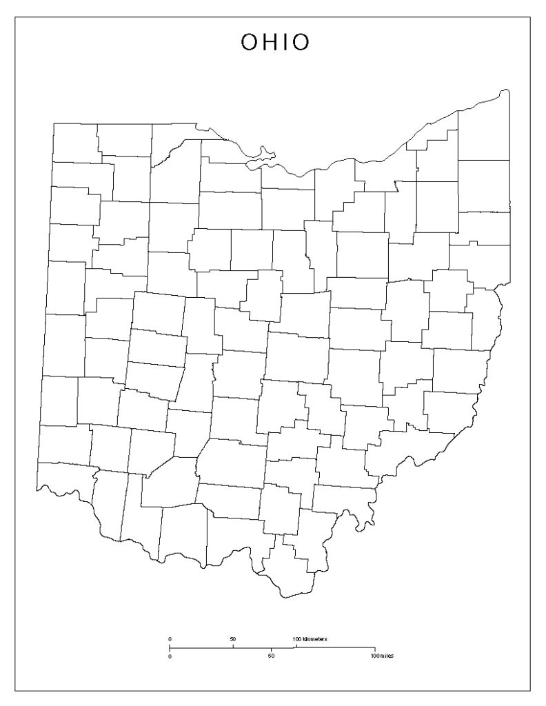 Blank Map of Ohio