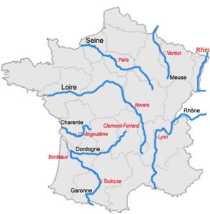 Map of France with Rivers