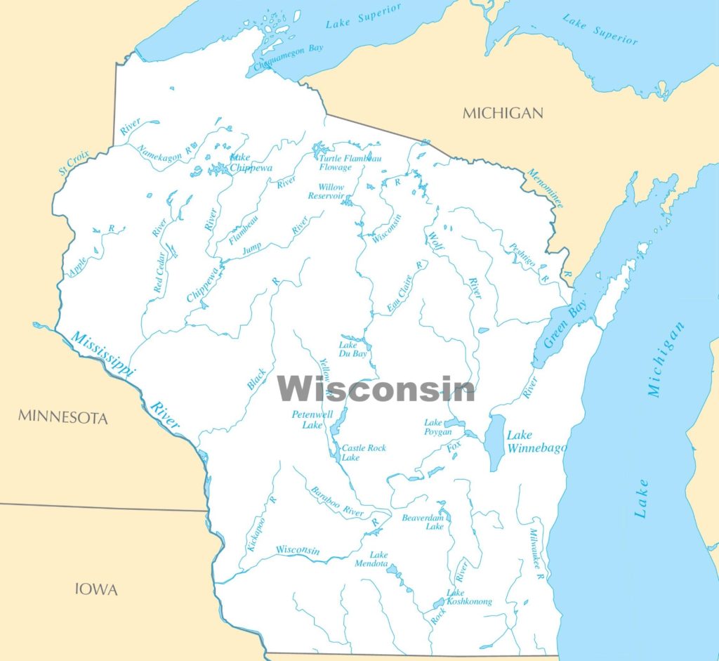 Map of Wisconsin Lakes