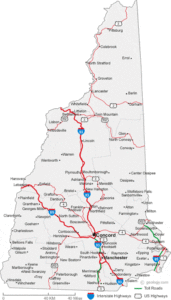 Large Map of New Hampshire Countries
