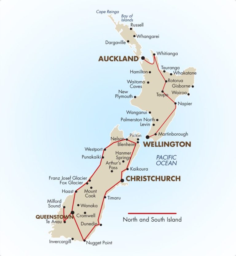 7 Free Printable Map Of New Zealand Outline With North &amp; South Island