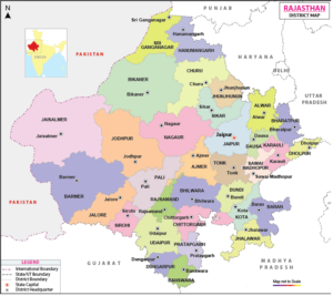 Printable Map of Rajasthan 