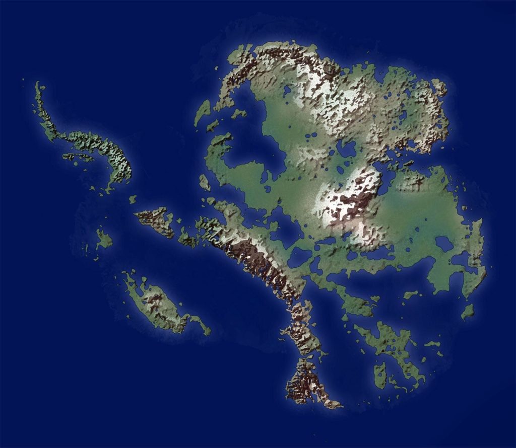Map of Antarctica without Ice