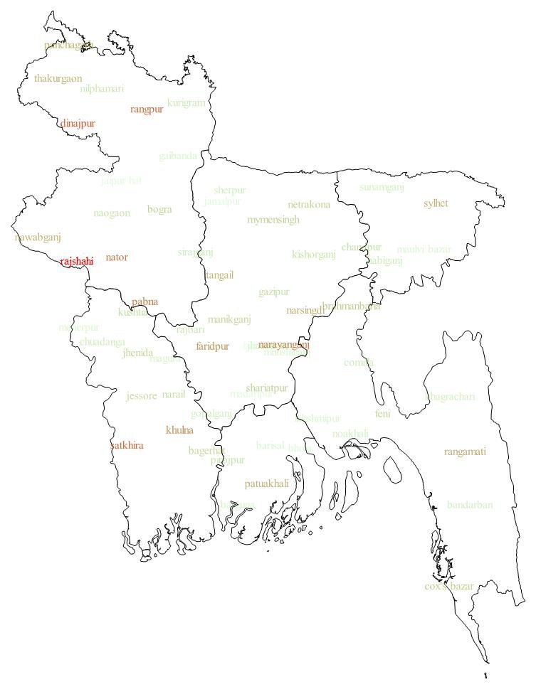 5 Free Printable Blank Map Of Bangladesh - PDF