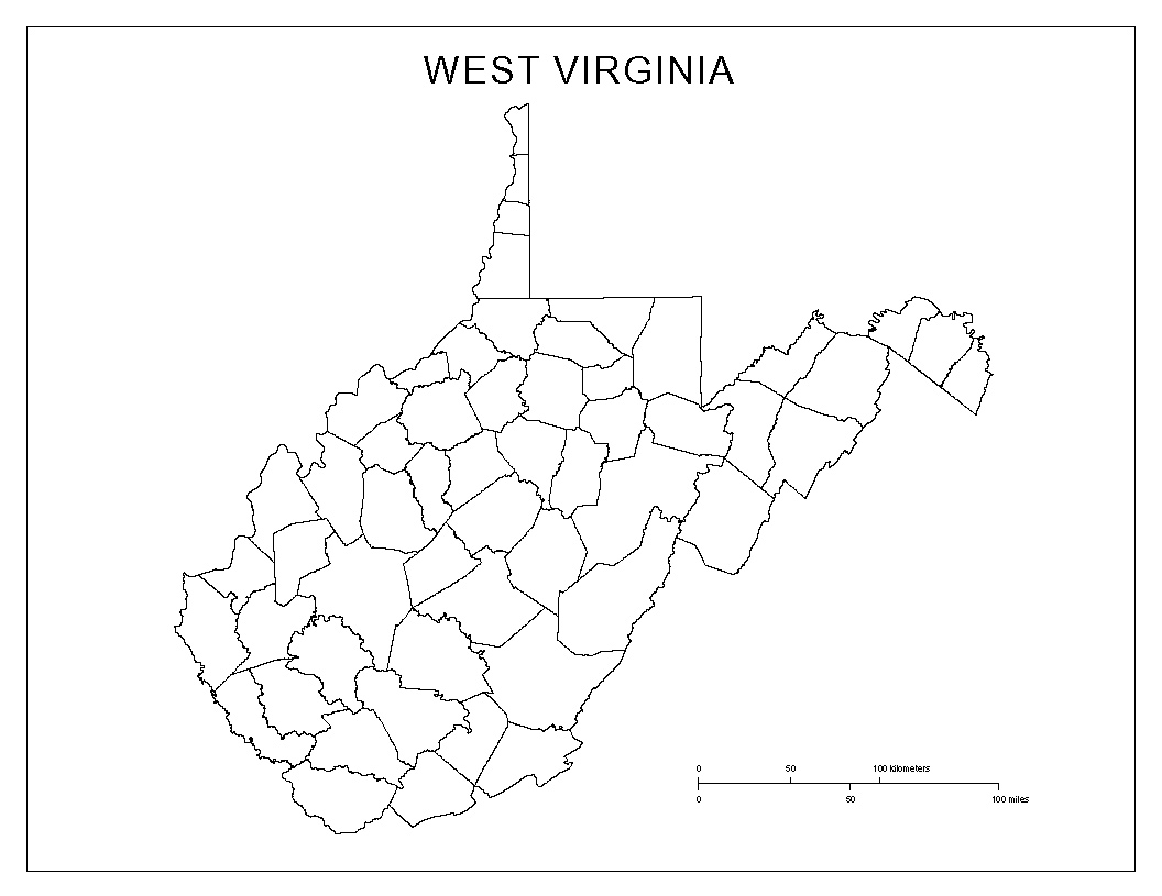Blank Map of West Virginia