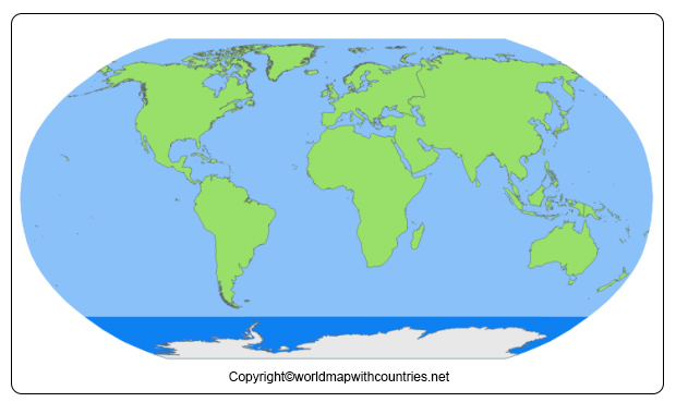 Blank Map of World Continents and Oceans