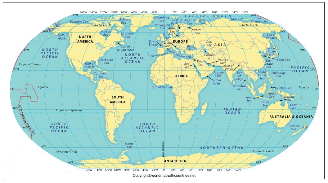 World Map with Oceans