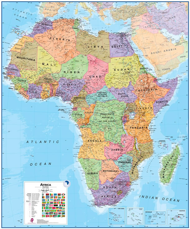 Labeled Africa Map with Countries