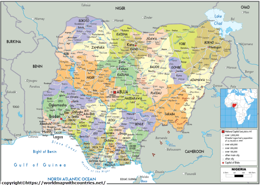 Printable Map Of Nigeria