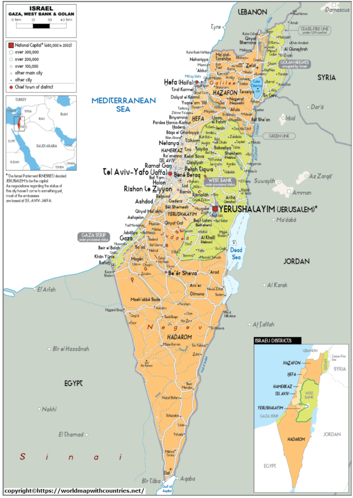 Israel map With State