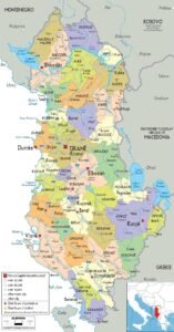 Albania Map with States pdf | World Map With Countries