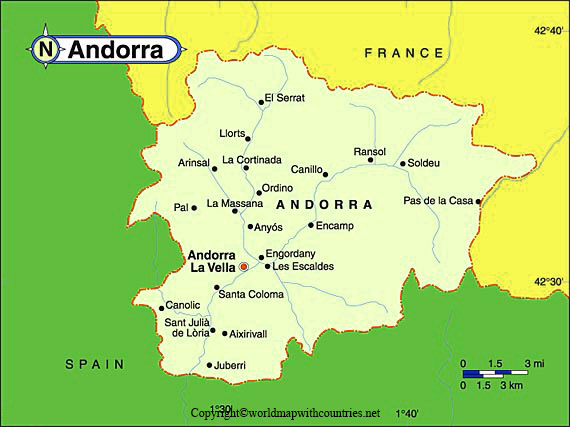 Andorra Map with States