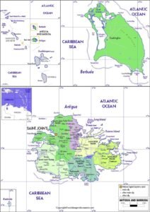 Antigua and Barbuda Map with States pdf | World Map With Countries