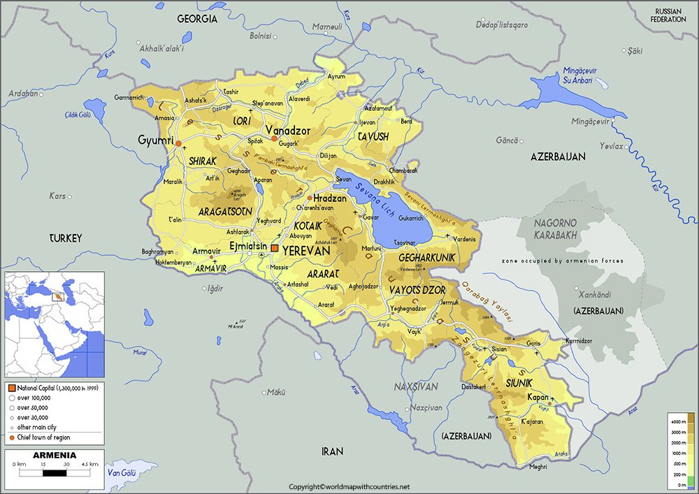 Armenia Map with States