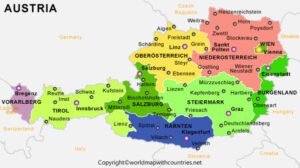 Austria Map with States | World Map With Countries